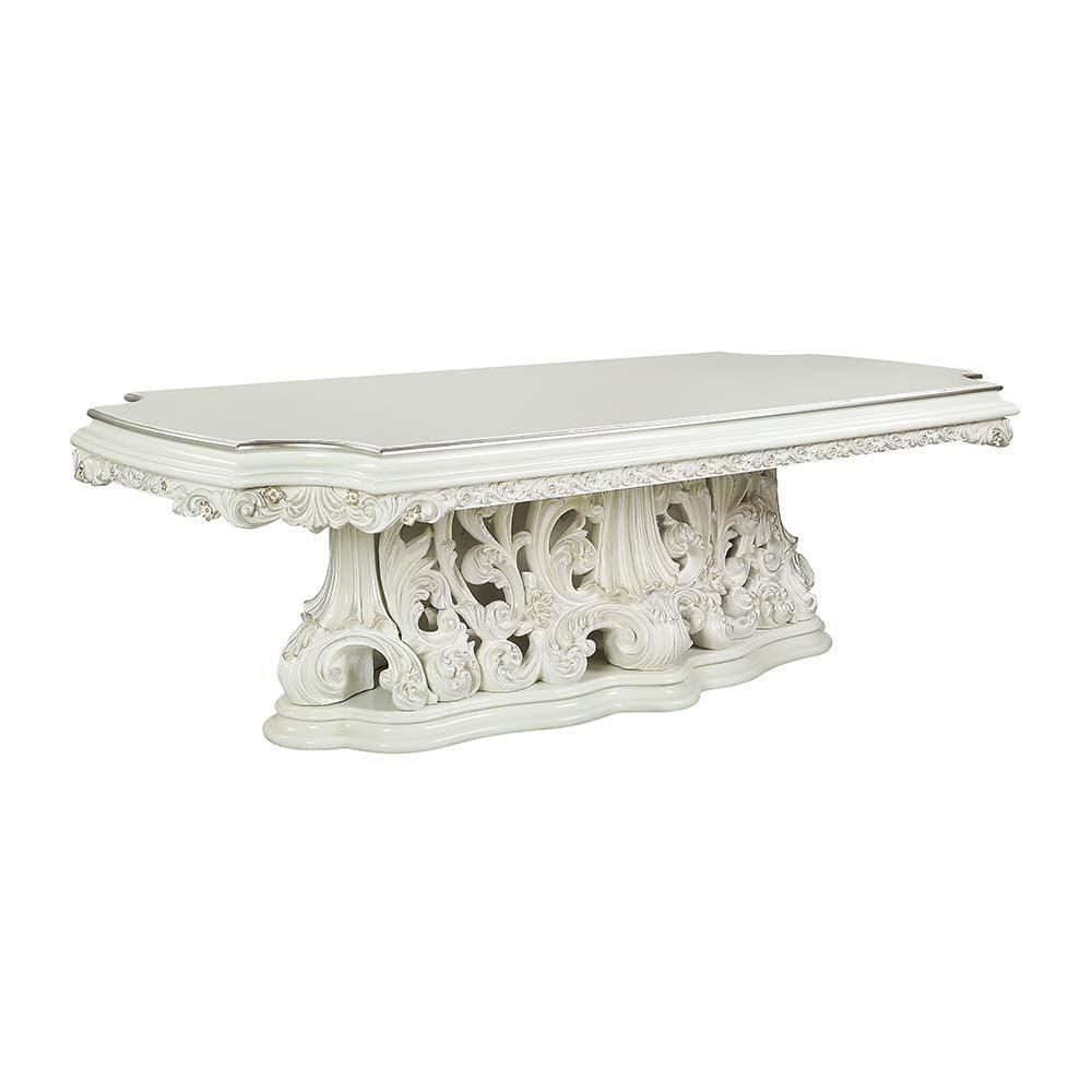 ACME Adara Dining Table , Antique White Finish