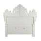 ACME Adara Eastern King Bed, White PU & Antique White Finish