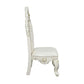 ACME Adara Side Chair (Set-2), White PU & Antique White Finish