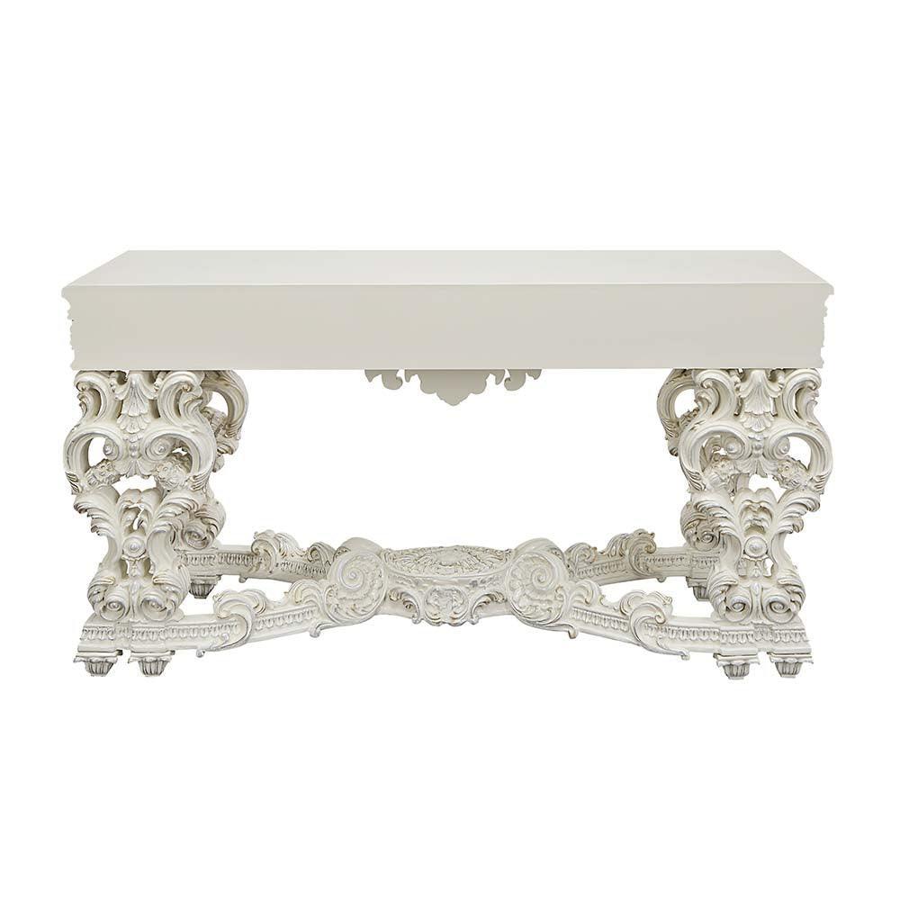 ACME Adara Sofa Table, Antique White Finish