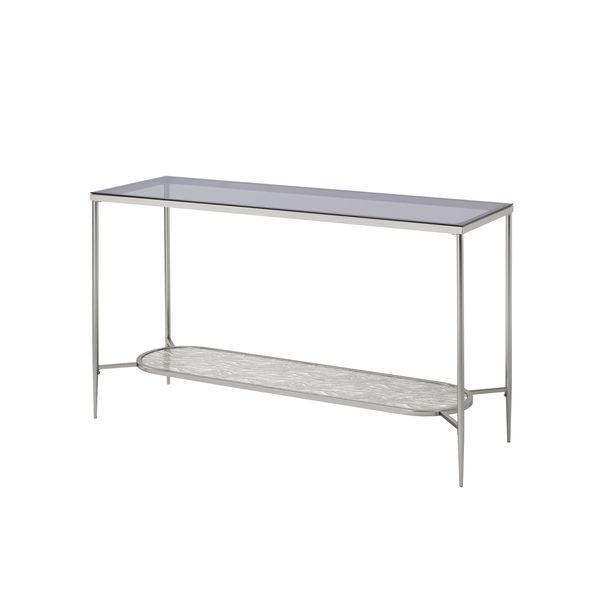 ACME Adelrik Sofa Table, Glass & Chrome Finish