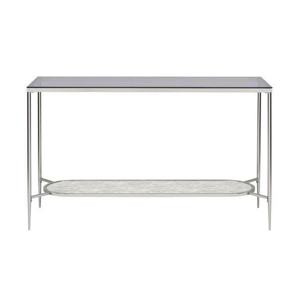 ACME Adelrik Sofa Table, Glass & Chrome Finish