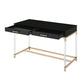 ACME Adiel Built-in USB Port Writing Desk, Black & Gold Finish