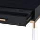 ACME Adiel Built-in USB Port Writing Desk, Black & Gold Finish