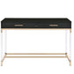 ACME Adiel Built-in USB Port Writing Desk, Black & Gold Finish