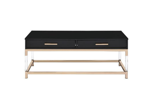 ACME Adiel Coffee Table, Black & Gold Finish