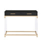 ACME Adiel Console Table, Black & Gold Finish