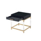 ACME Adiel End Table, Black & Gold Finish