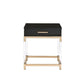 ACME Adiel End Table, Black & Gold Finish