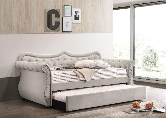 ACME Adkins Daybed & Trundle, Beige Fabric