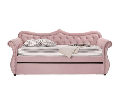 ACME Adkins Daybed & Trundle, Pink Velvet