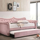 ACME Adkins Daybed & Trundle, Pink Velvet