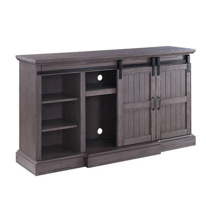 ACME Admon TV Stand w/Fireplace, Gray Oak