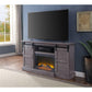 ACME Admon TV Stand w/Fireplace, Gray Oak