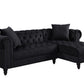 ACME Adnelis Sectional Sofa w/2 Pillows, Black Velvet