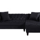 ACME Adnelis Sectional Sofa w/2 Pillows, Black Velvet