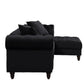 ACME Adnelis Sectional Sofa w/2 Pillows, Black Velvet