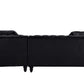 ACME Adnelis Sectional Sofa w/2 Pillows, Black Velvet