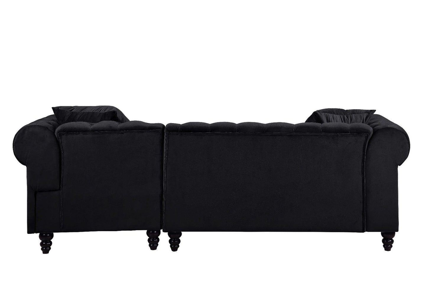 ACME Adnelis Sectional Sofa w/2 Pillows, Black Velvet