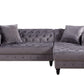 ACME Adnelis Sectional Sofa w/2 Pillows, Gray Velvet