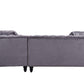 ACME Adnelis Sectional Sofa w/2 Pillows, Gray Velvet