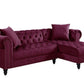 ACME Adnelis Sectional Sofa w/2 Pillows, Red Velvet