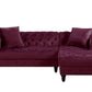 ACME Adnelis Sectional Sofa w/2 Pillows, Red Velvet