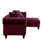 ACME Adnelis Sectional Sofa w/2 Pillows, Red Velvet