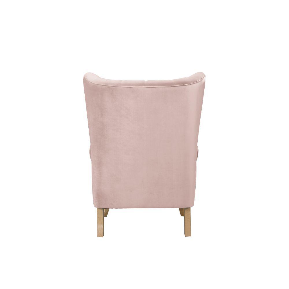 ACME Adonis Accent Chair, Blush Pink Velvet