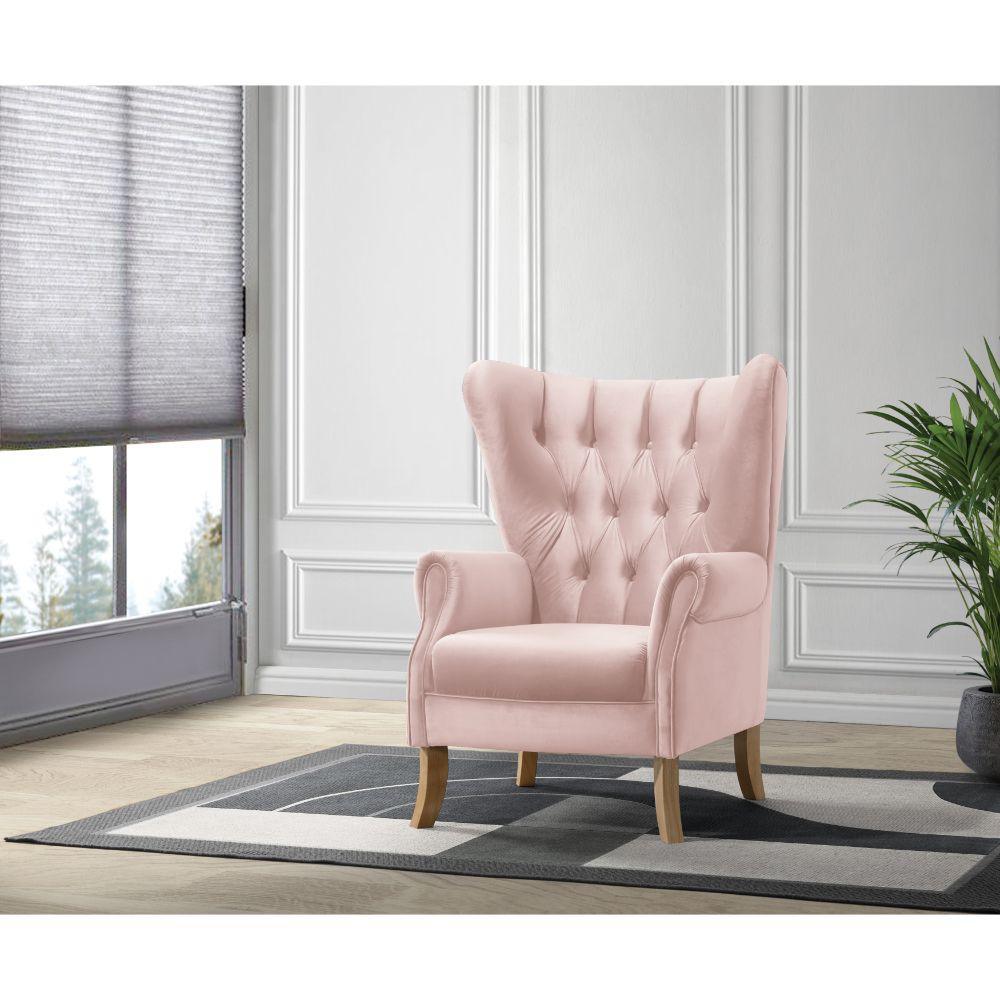 ACME Adonis Accent Chair, Blush Pink Velvet