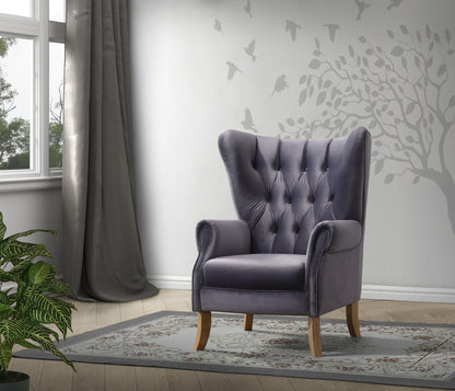 ACME Adonis Accent Chair, Gray Velvet