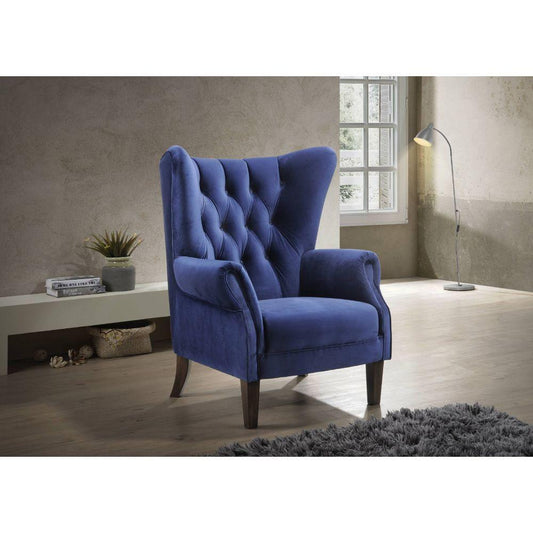 ACME Adonis Accent Chair, Navy Blue Velvet