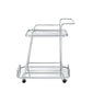 ACME Aegis Serving Cart, Clear Glass & Chrome Finish