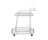 ACME Aegis Serving Cart, Clear Glass & Chrome Finish