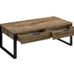 ACME Aflo Coffee Table, Weathered Oak & Black Finish