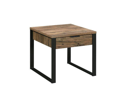 ACME Aflo End Table, Weathered Oak & Black Finish