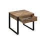 ACME Aflo End Table, Weathered Oak & Black Finish