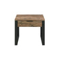 ACME Aflo End Table, Weathered Oak & Black Finish