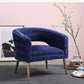 ACME Aistil Accent Chair, Blue Velvet & Gold Finish