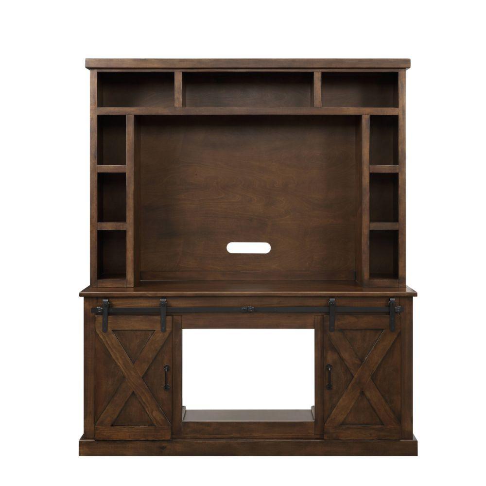 ACME Aksel Entertainment Center w/Fireplace, Walnut