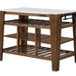 ACME Alaroa Kitchen Island , Marble Top & Rustic Brown Finish