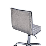 ACME Alessio Office Chair, Silver PU & Chrome