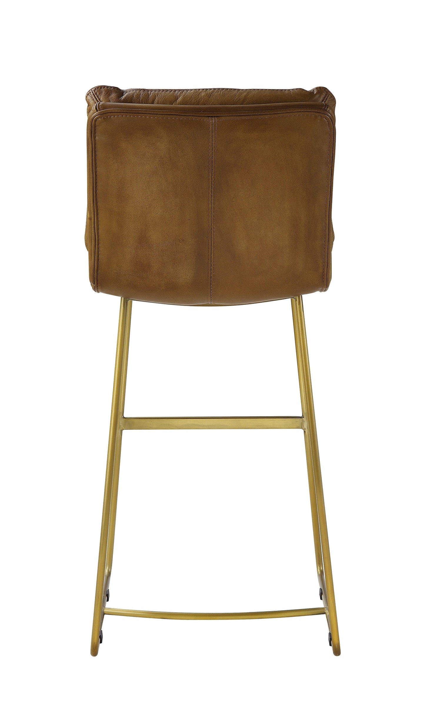 ACME Alsey Bar Chair (1Pc), Saddle Brown Top Grain Leather