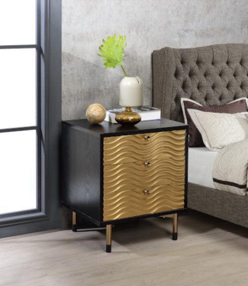 ACME Alston Accent Table, Black & Champagne