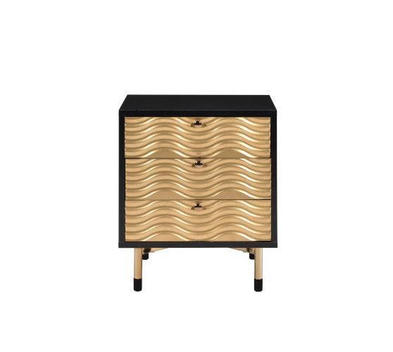 ACME Alston Accent Table, Black & Champagne