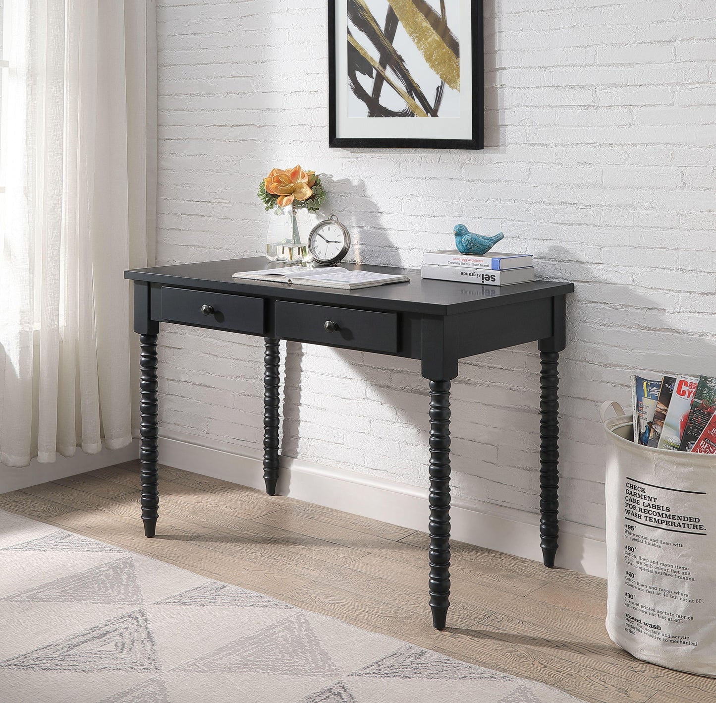 ACME Altmar Console Table, Charcoal Finish