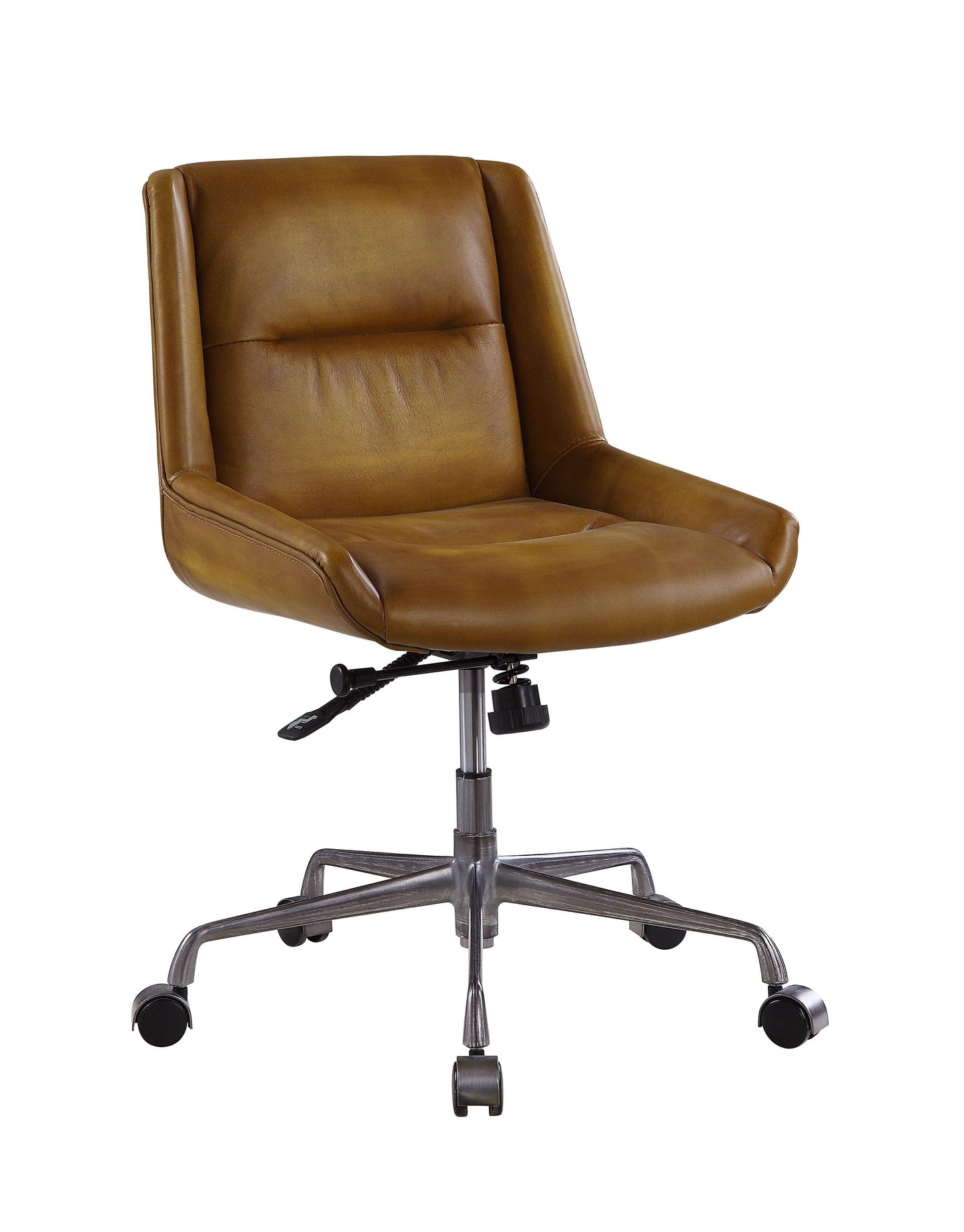 ACME Ambler Executive Office Chair, Saddle Brown Top Grain Leather