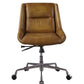 ACME Ambler Executive Office Chair, Saddle Brown Top Grain Leather