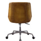 ACME Ambler Executive Office Chair, Saddle Brown Top Grain Leather