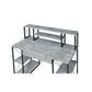 Amiel Writing / Music Recording Studio Desk, Faux Concrete & Black